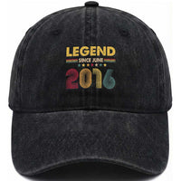 June 10th Birthday Washed Cotton Baseball Cap Legends Since June 2016 Retro Bday