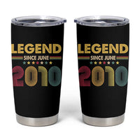 June 16th Birthday Tumbler Cup Legends Since June 2010 Retro Bday