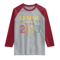 June 13th Birthday Raglan Shirt Legends Since June 2013 Retro Bday