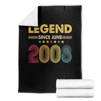 June 18th Birthday Throw Blanket Legends Since June 2008 Retro Bday