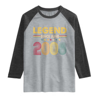 June 18th Birthday Raglan Shirt Legends Since June 2008 Retro Bday