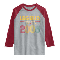 June 18th Birthday Raglan Shirt Legends Since June 2008 Retro Bday