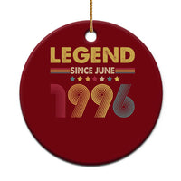 June 30th Birthday Ceramic Ornament Legends Since June 1996 Retro Bday