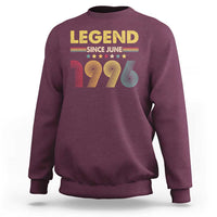 June 30th Birthday Sweatshirt Legends Since June 1996 Retro Bday