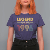 June 30th Birthday T Shirt For Women Legends Since June 1996 Retro Bday