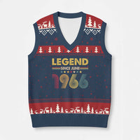 June 60th Birthday V-Neck Knit Sweater Vest Legends Since June 1966 Retro Bday