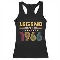 June 60th Birthday Racerback Tank Top Legends Since June 1966 Retro Bday