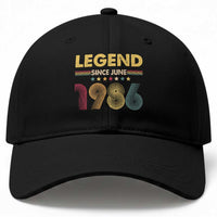 June 40th Birthday Baseball Cap Legends Since June 1986 Retro Bday