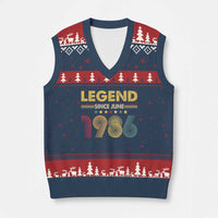 June 40th Birthday V-Neck Knit Sweater Vest Legends Since June 1986 Retro Bday