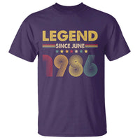 June 40th Birthday T Shirt Legends Since June 1986 Retro Bday