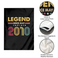 May 16th Birthday Garden Flag Legends Since May 2010 Retro Bday