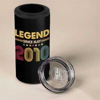 May 16th Birthday 4 in 1 Can Cooler Tumbler Legends Since May 2010 Retro Bday