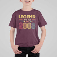 May 18th Birthday T Shirt For Kid Legends Since May 2008 Retro Bday