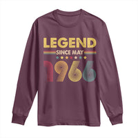May 60th Birthday Long Sleeve Shirt Legends Since May 1966 Retro Bday