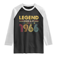 May 60th Birthday Raglan Shirt Legends Since May 1966 Retro Bday