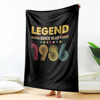 May 40th Birthday Throw Blanket Legends Since May 1986 Retro Bday