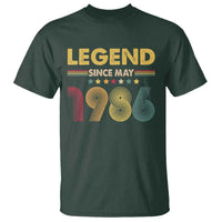 May 40th Birthday T Shirt Legends Since May 1986 Retro Bday