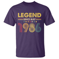 May 40th Birthday T Shirt Legends Since May 1986 Retro Bday