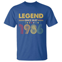 May 40th Birthday T Shirt Legends Since May 1986 Retro Bday