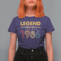 May 40th Birthday T Shirt For Women Legends Since May 1986 Retro Bday