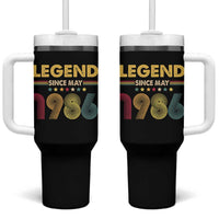 May 40th Birthday Tumbler With Handle Legends Since May 1986 Retro Bday