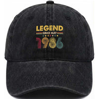 May 40th Birthday Washed Cotton Baseball Cap Legends Since May 1986 Retro Bday