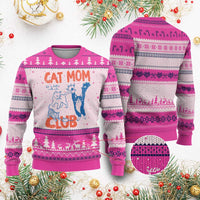 Cat Mom Club Ugly Christmas Sweater Life is Better with Cats Mothers Day