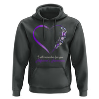 Alzheimer's And Brain Awareness Hoodie I Will Remember For You Daisy Flower Butterfly - Wonder Print Shop