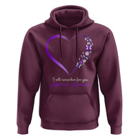 Alzheimer's And Brain Awareness Hoodie I Will Remember For You Daisy Flower Butterfly - Wonder Print Shop