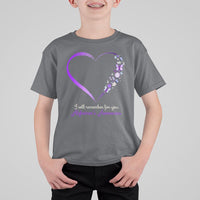 Alzheimer's And Brain Awareness T Shirt For Kid I Will Remember For You Daisy Flower Butterfly - Wonder Print Shop