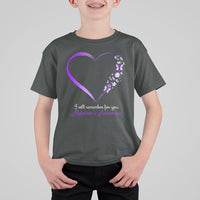 Alzheimer's And Brain Awareness T Shirt For Kid I Will Remember For You Daisy Flower Butterfly - Wonder Print Shop