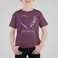 Alzheimer's And Brain Awareness T Shirt For Kid I Will Remember For You Daisy Flower Butterfly - Wonder Print Shop