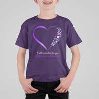 Alzheimer's And Brain Awareness T Shirt For Kid I Will Remember For You Daisy Flower Butterfly - Wonder Print Shop