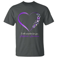 Alzheimer's And Brain Awareness T Shirt I Will Remember For You Daisy Flower Butterfly - Wonder Print Shop