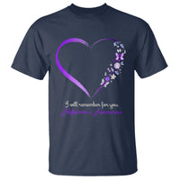 Alzheimer's And Brain Awareness T Shirt I Will Remember For You Daisy Flower Butterfly - Wonder Print Shop