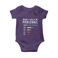 Funny Pickleball Baby Onesie Why I Lose At Pickleball Humor - Wonder Print Shop
