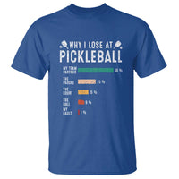 Funny Pickleball T Shirt Why I Lose At Pickleball Humor - Wonder Print Shop