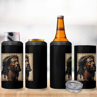 Religious Black Jesus With Crown Of Thorns 4 in 1 Can Cooler Tumbler