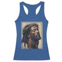 Religious Black Jesus With Crown Of Thorns Racerback Tank Top