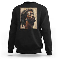 Religious Black Jesus With Crown Of Thorns Sweatshirt