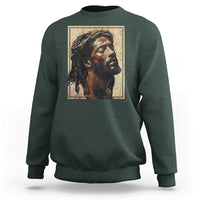 Religious Black Jesus With Crown Of Thorns Sweatshirt