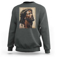 Religious Black Jesus With Crown Of Thorns Sweatshirt