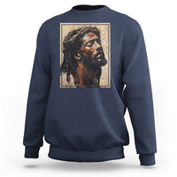Religious Black Jesus With Crown Of Thorns Sweatshirt