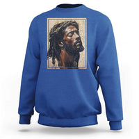 Religious Black Jesus With Crown Of Thorns Sweatshirt