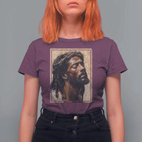 Religious Black Jesus With Crown Of Thorns T Shirt For Women