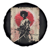 Funny African America Samurai Spare Tire Cover Japanese Art Black Warrior Fighter