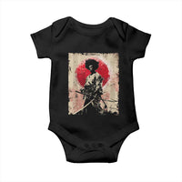 Funny African America Samurai Baby Onesie Japanese Art Black Warrior Fighter