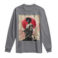 Funny African America Samurai Long Sleeve Shirt Japanese Art Black Warrior Fighter