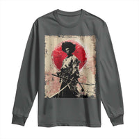 Funny African America Samurai Long Sleeve Shirt Japanese Art Black Warrior Fighter