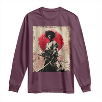 Funny African America Samurai Long Sleeve Shirt Japanese Art Black Warrior Fighter